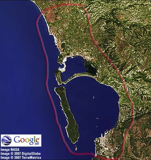  Pylos Area MAP (Google Earth - NASA Map)