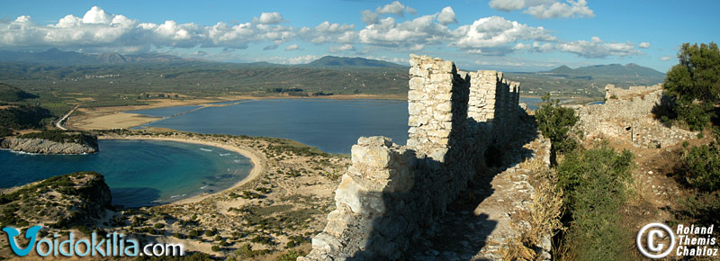 Voidokilia beach and Gialova lagoon (view from Paliokastro)