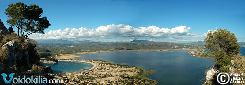 Voidokilia beach and Gialova lagoon (view from Paliokastro)