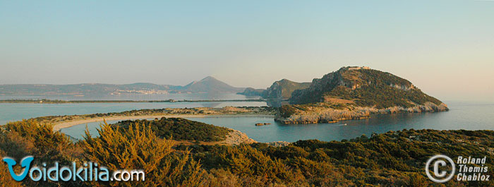 Voidokilia Beach and Paliokastro Landscape 